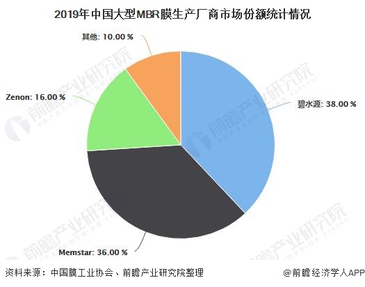 2019年中国大型MBR膜生产厂商市场份额统计情况